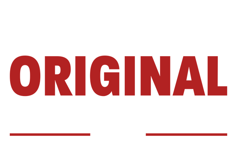 A logo for "Original Roofing Co." featuring the company name in red and white text, with a stylized roof above the word "Original," perfectly capturing the essence of a premier roofing contractor.